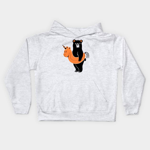 Beach Bear Kids Hoodie by Black Tee Inc